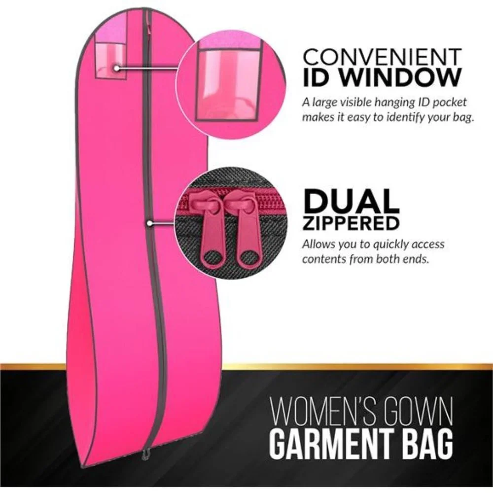 Women’s Dress and Gown Garment Bag -72”x24” and 10” Tapered Gusset